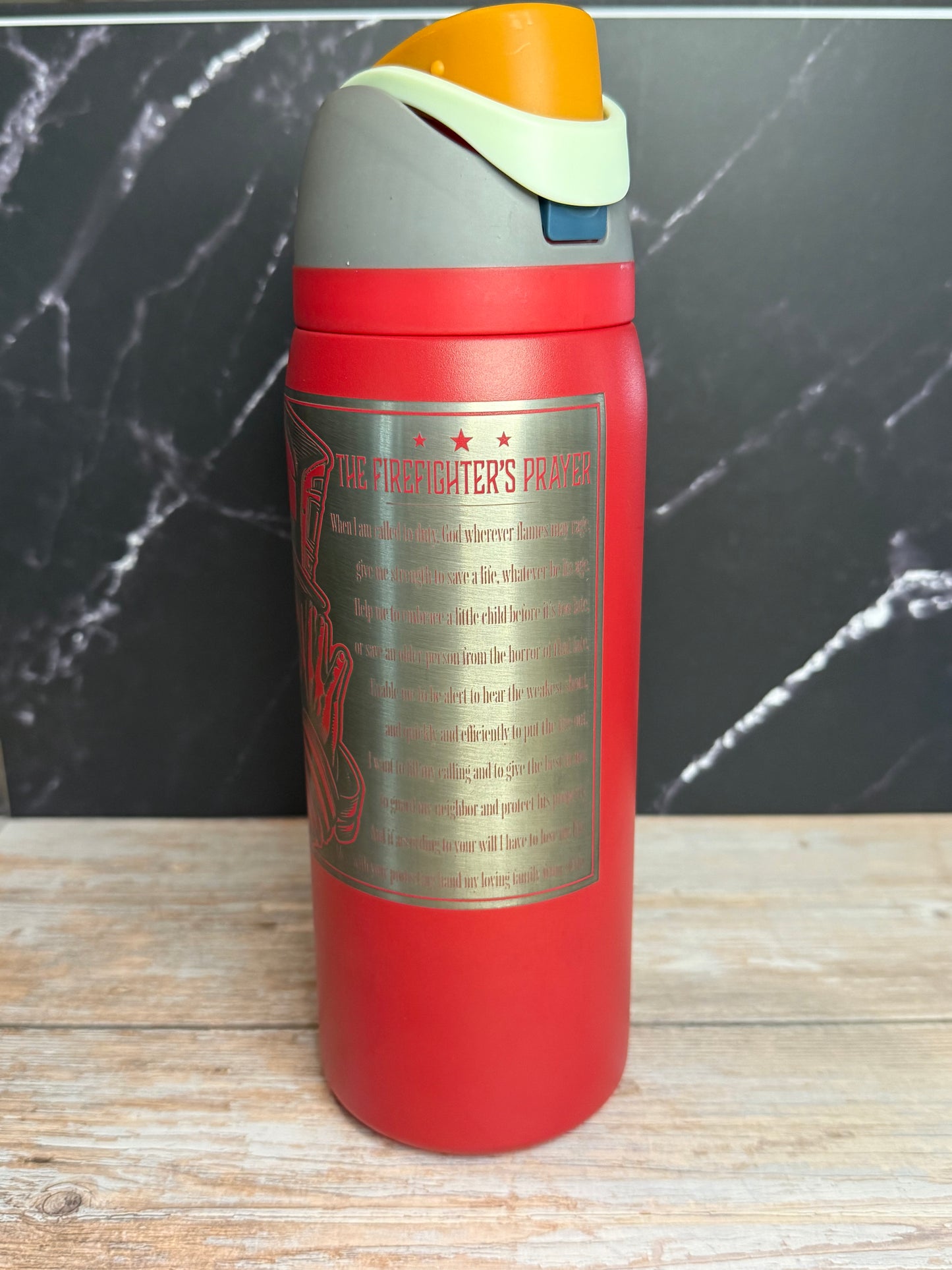 30oz.Owala engraved tumbler - Firefighters Prayer