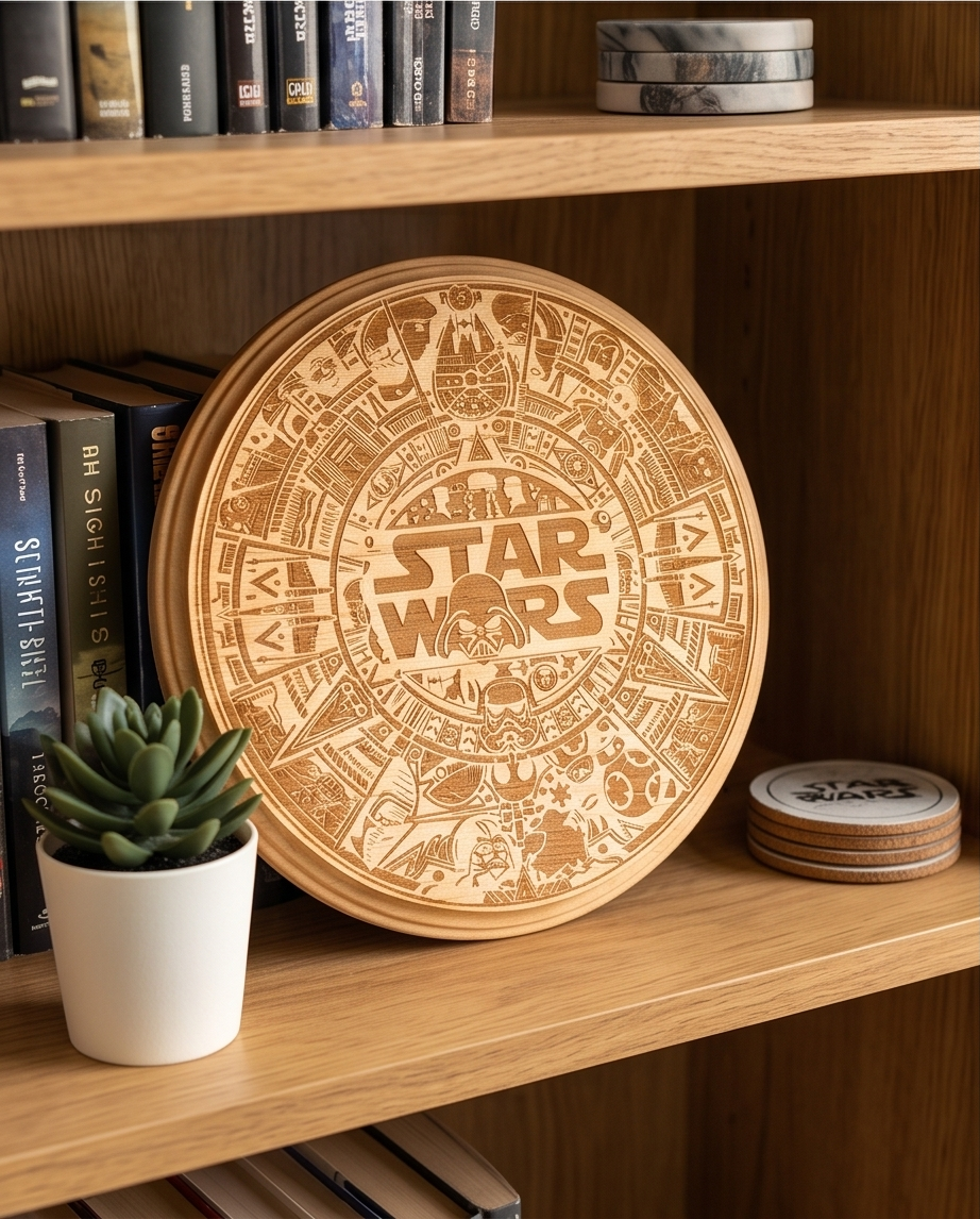 Galactic Wars Engraved Wooden Display Plaque