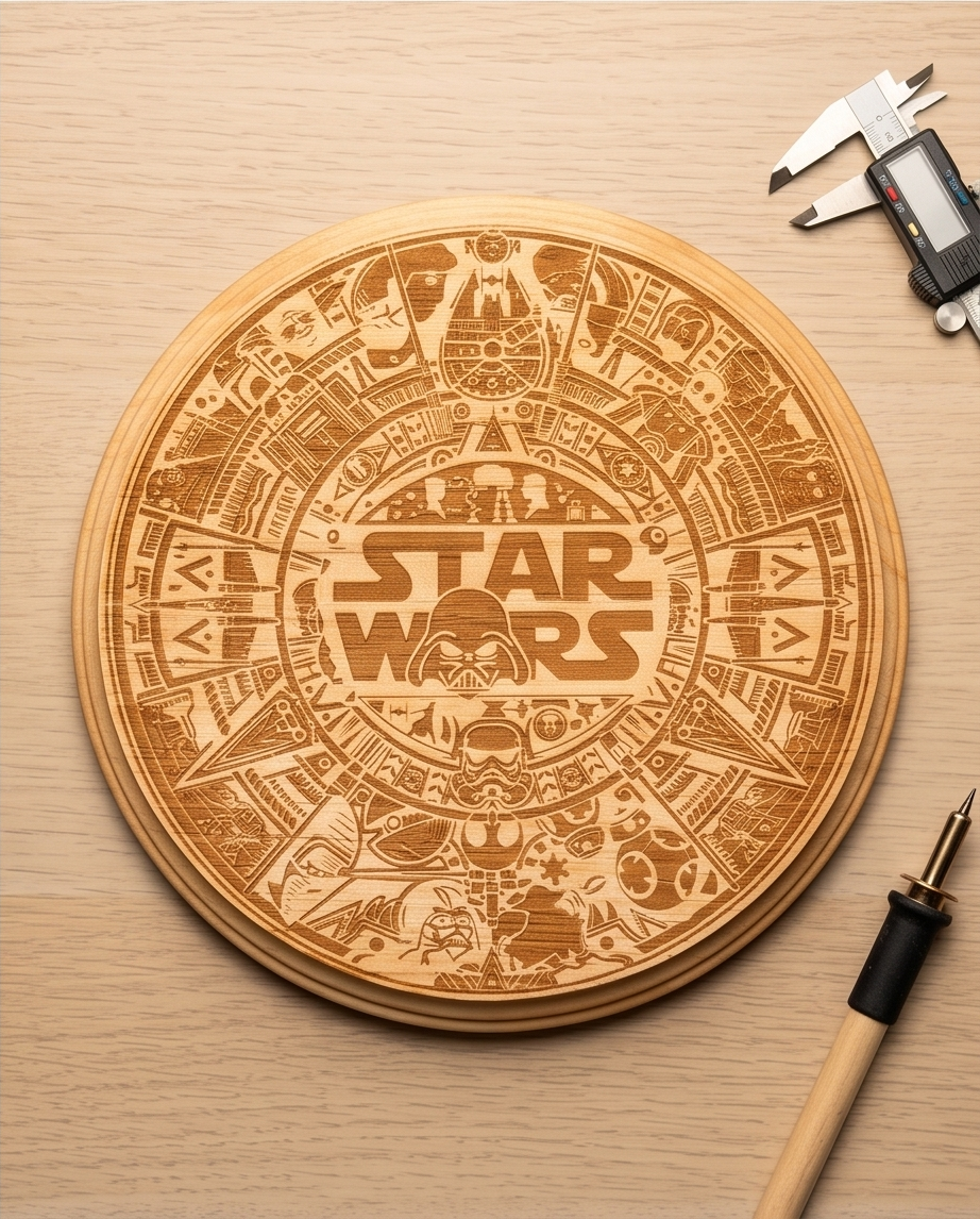 Galactic Wars Engraved Wooden Display Plaque