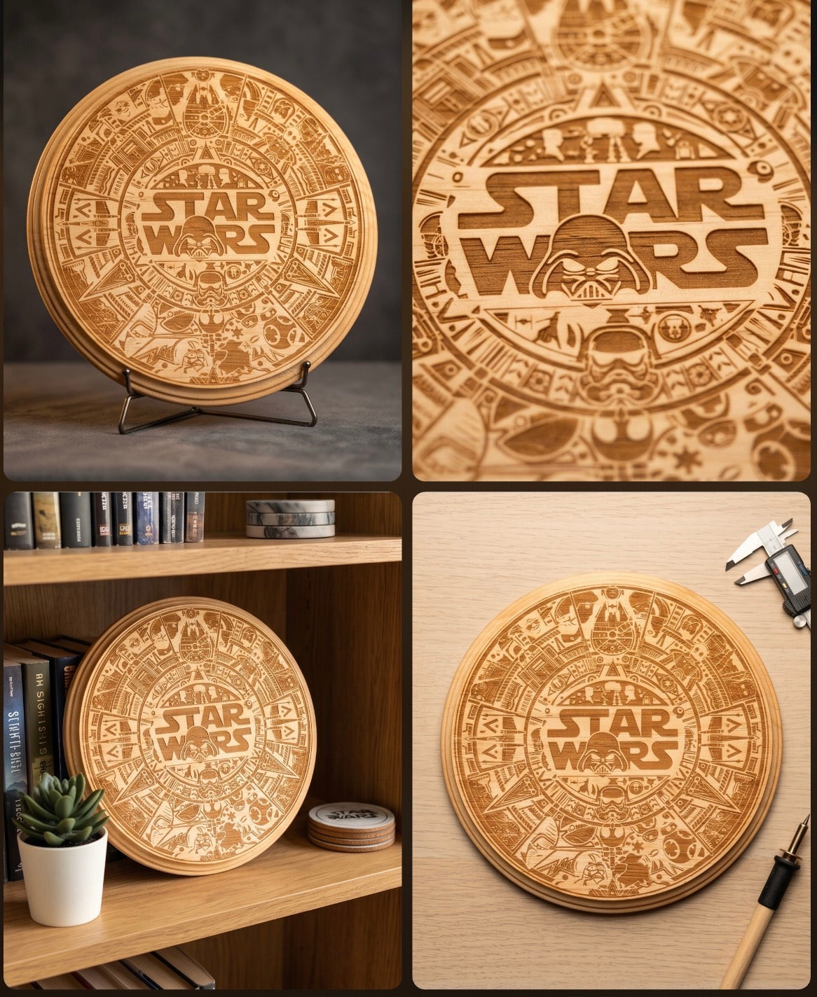 Galactic Wars Engraved Wooden Display Plaque