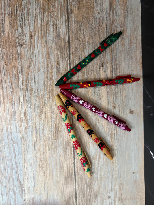 Festive Mouse Holiday Pens - Blue ink